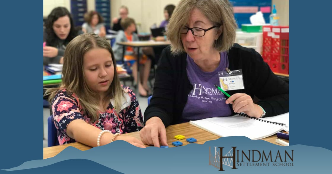 Tutoring middle school girl at Hindman Settlement School